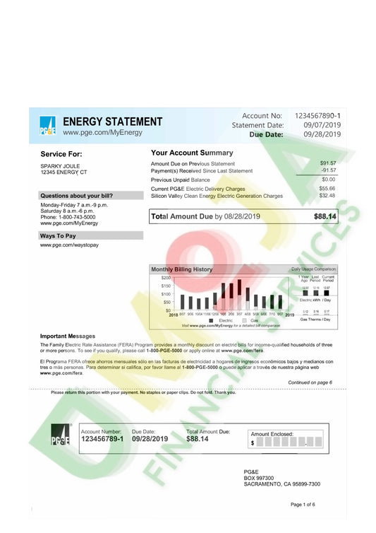 Custom Utility Bills